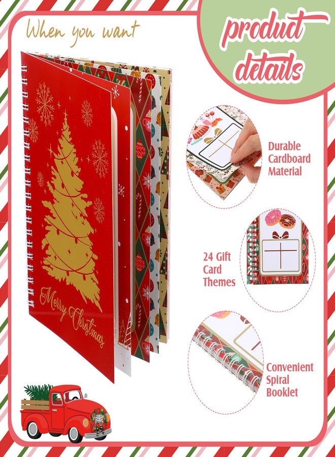 Fuyoooo Christmas Gift Card Book 7 x 5 Inch Double-sided Spiral College Survival Gift Card Book Merry Christmas Booklet for Xmas holiday Daughter Son High School College Supplies(Red,1 Pcs) - Image 2
